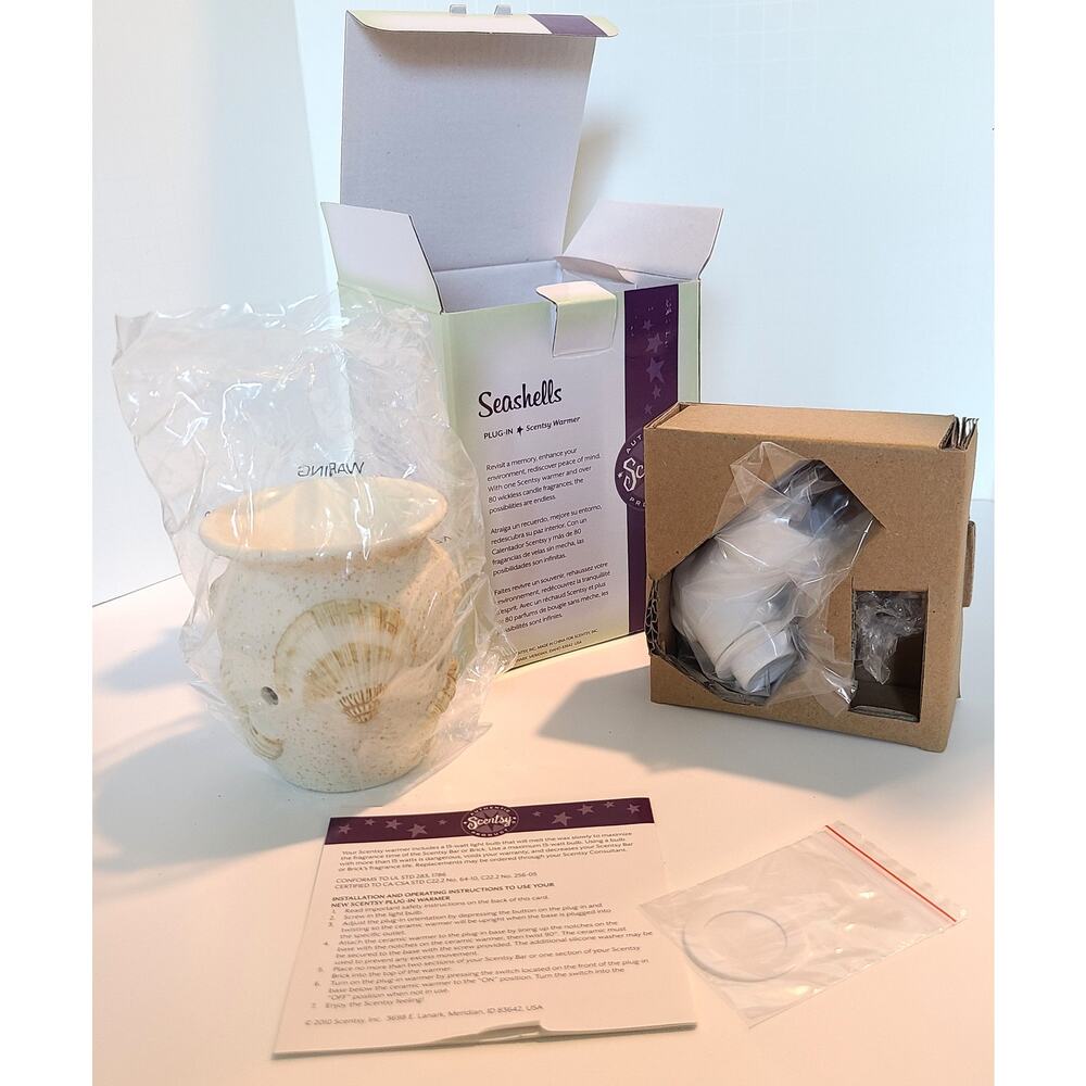 Scentsy Seashells Plug In Wall Wax Warmer Retired NIB Beach Ocean Decor